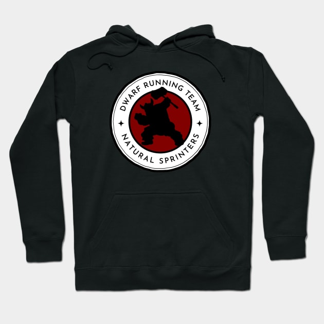 Dwarf Running Team - Natural Sprinters - Black - Fantasy Funny Running Hoodie by Fenay-Designs